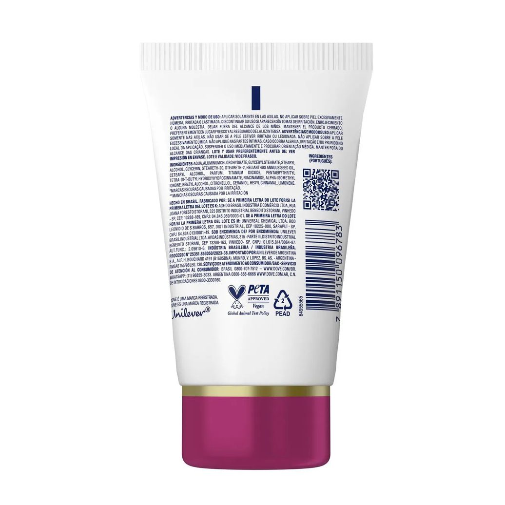 Desodorante Antitranspirante Creme Sérum Dove Previne Escurecimento Feminino 48h 50g