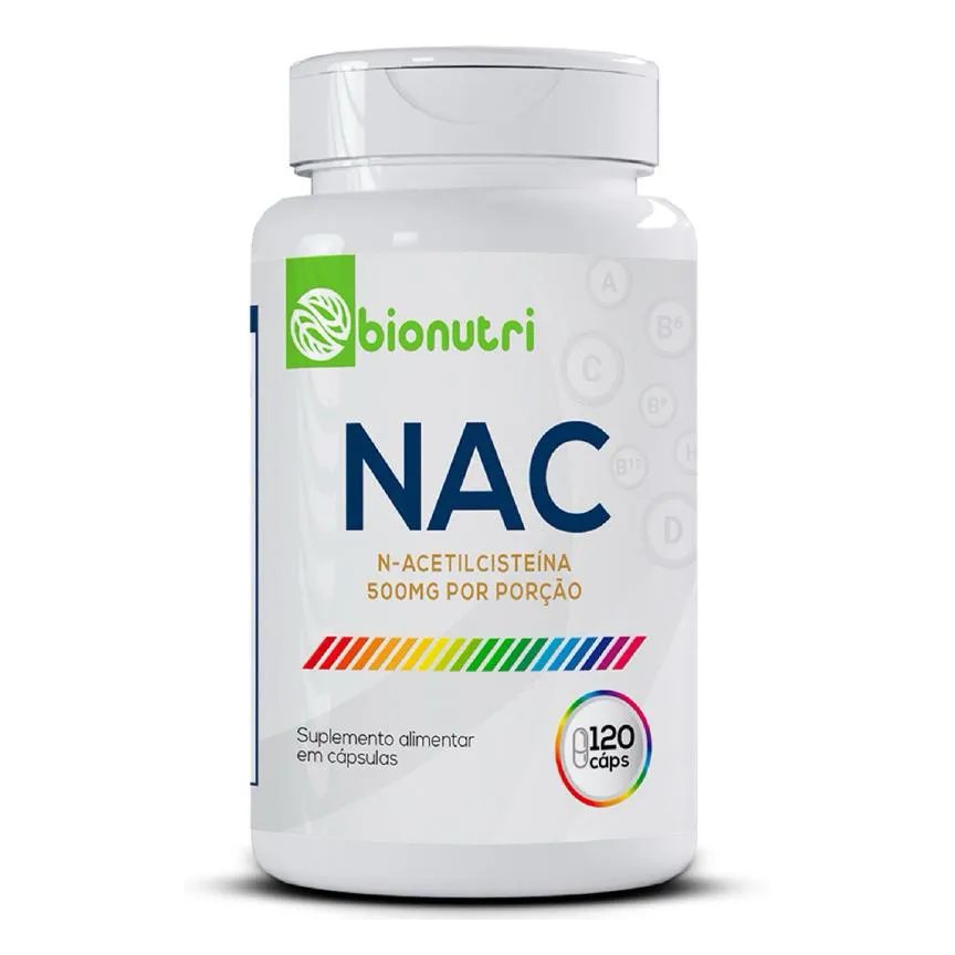 Nac N-acetilcisteína - 120 cápsulas 500mg - Zero Açúcar