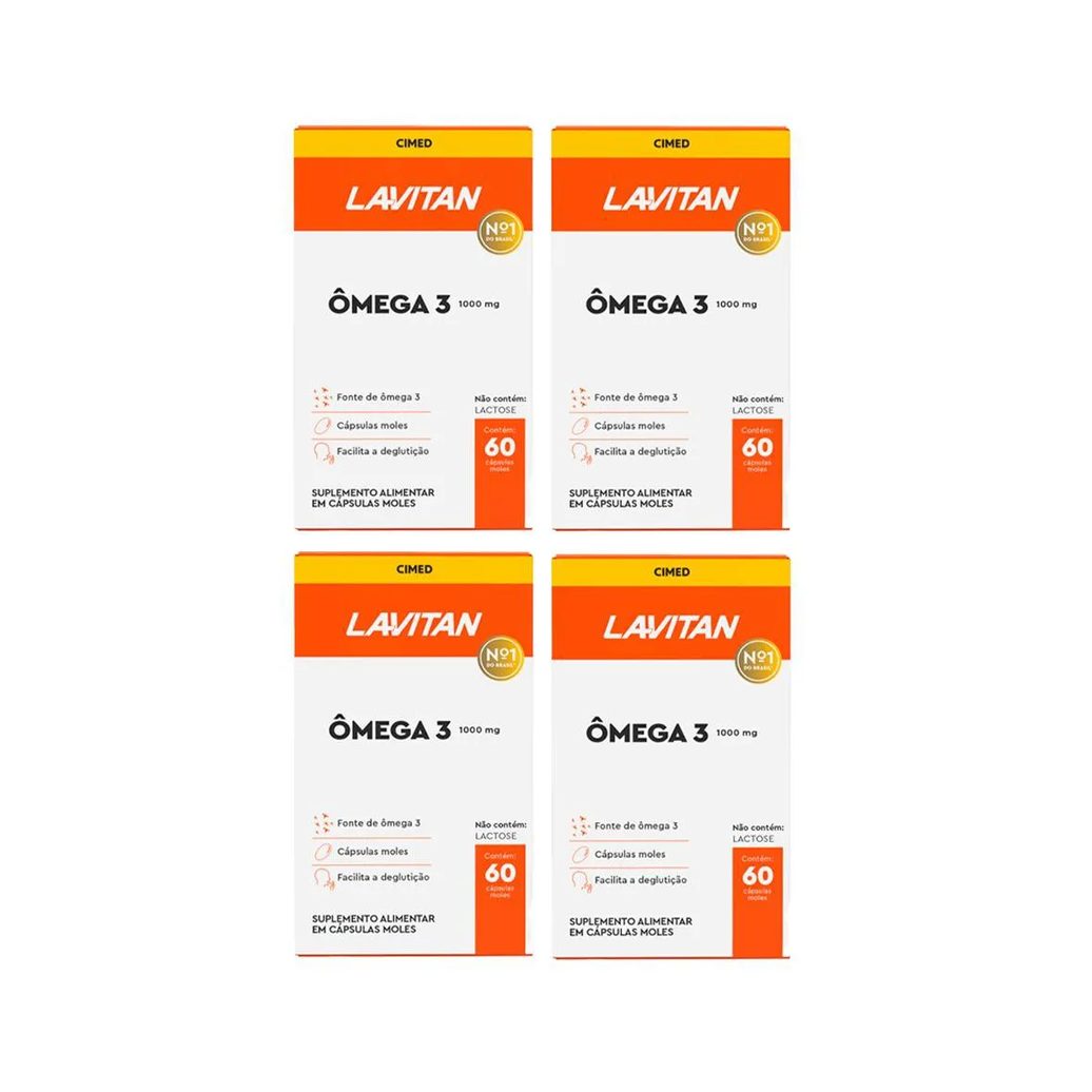 Kit 4 Lavitan Ômega 3 1000Mg - 60 Caps - Cimed