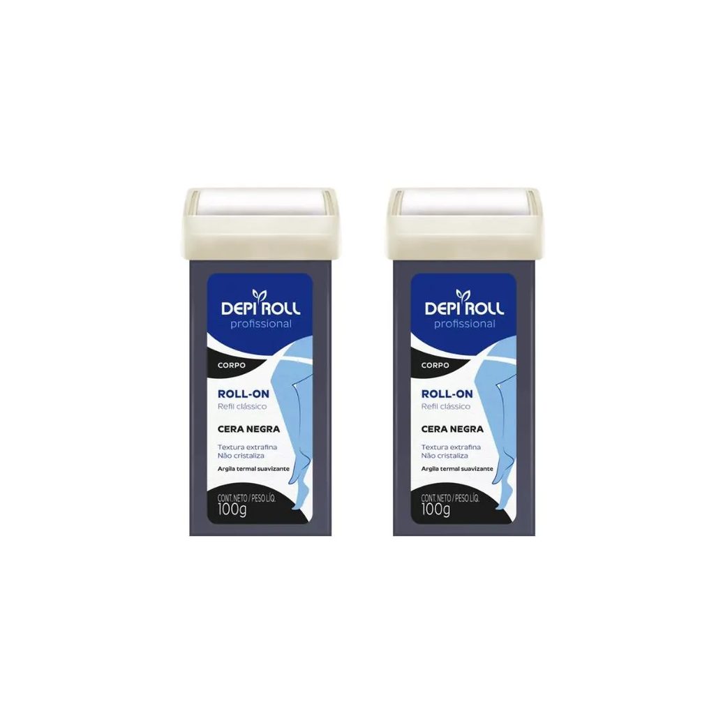 Depilatorio Depiroll Roll-On 100G Negra - Kit C/ 2Un