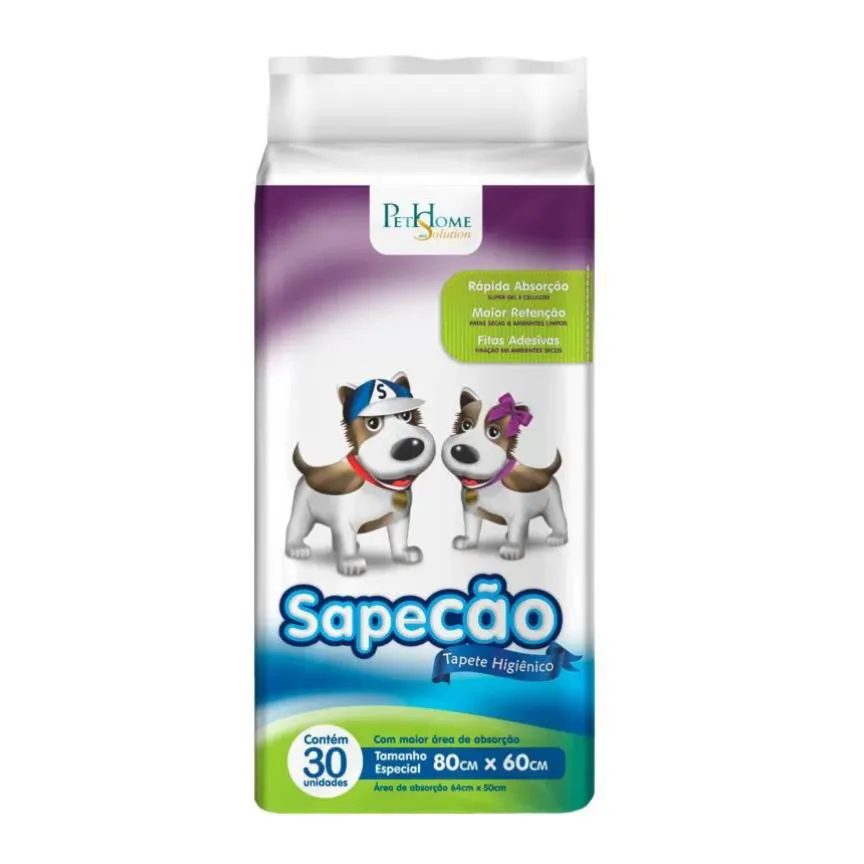 Tapete Higiênico Sapecão para Cães 75Cm X 60Cm 30Un