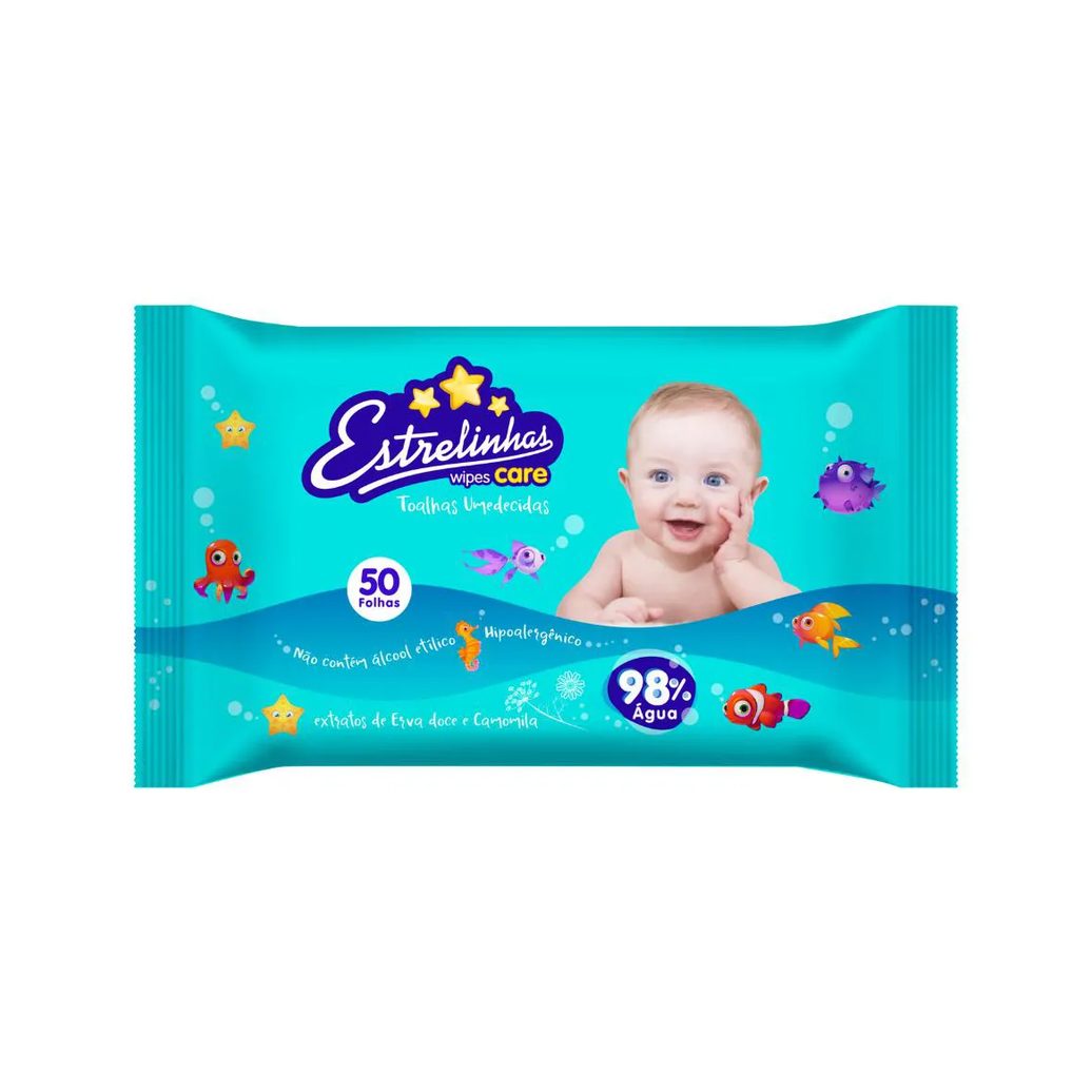 Estrelinhas Toalhas Umedecidas Care 50 Toalhas – Hygieline