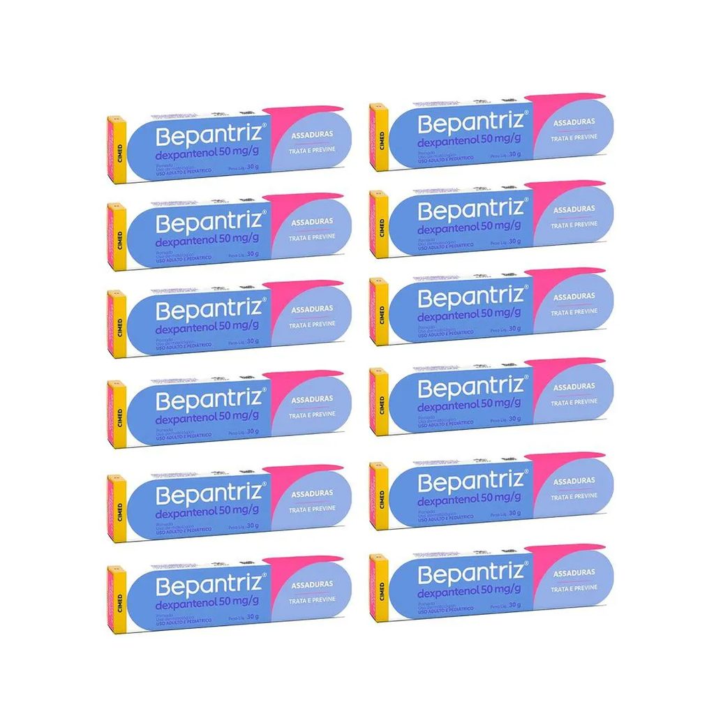 Kit 12 Bepantriz Dexpantenol 50Mg Dupla Proteção - 30G - Cimed