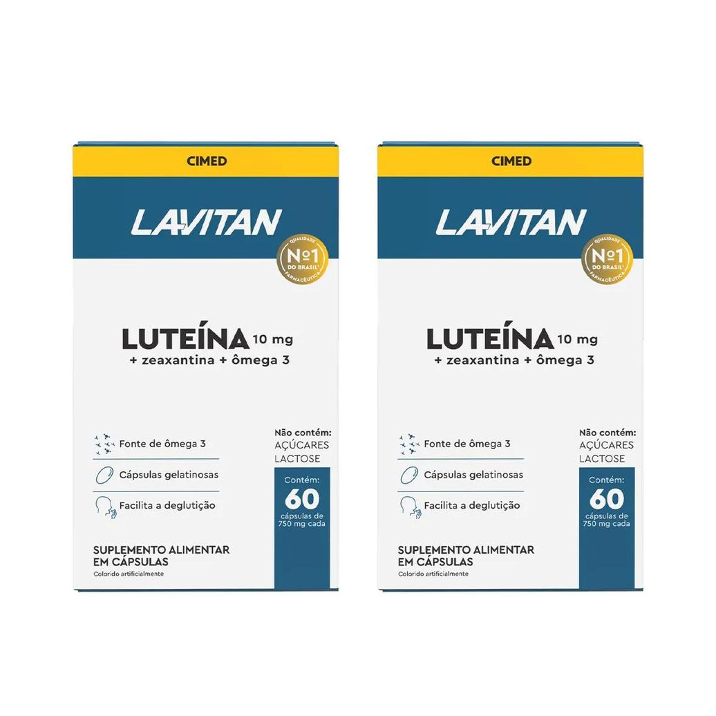 Kit 2 Lavitan Luteína 10Mg Zeaxantina + Ômega 3 - 60 Caps - Cimed