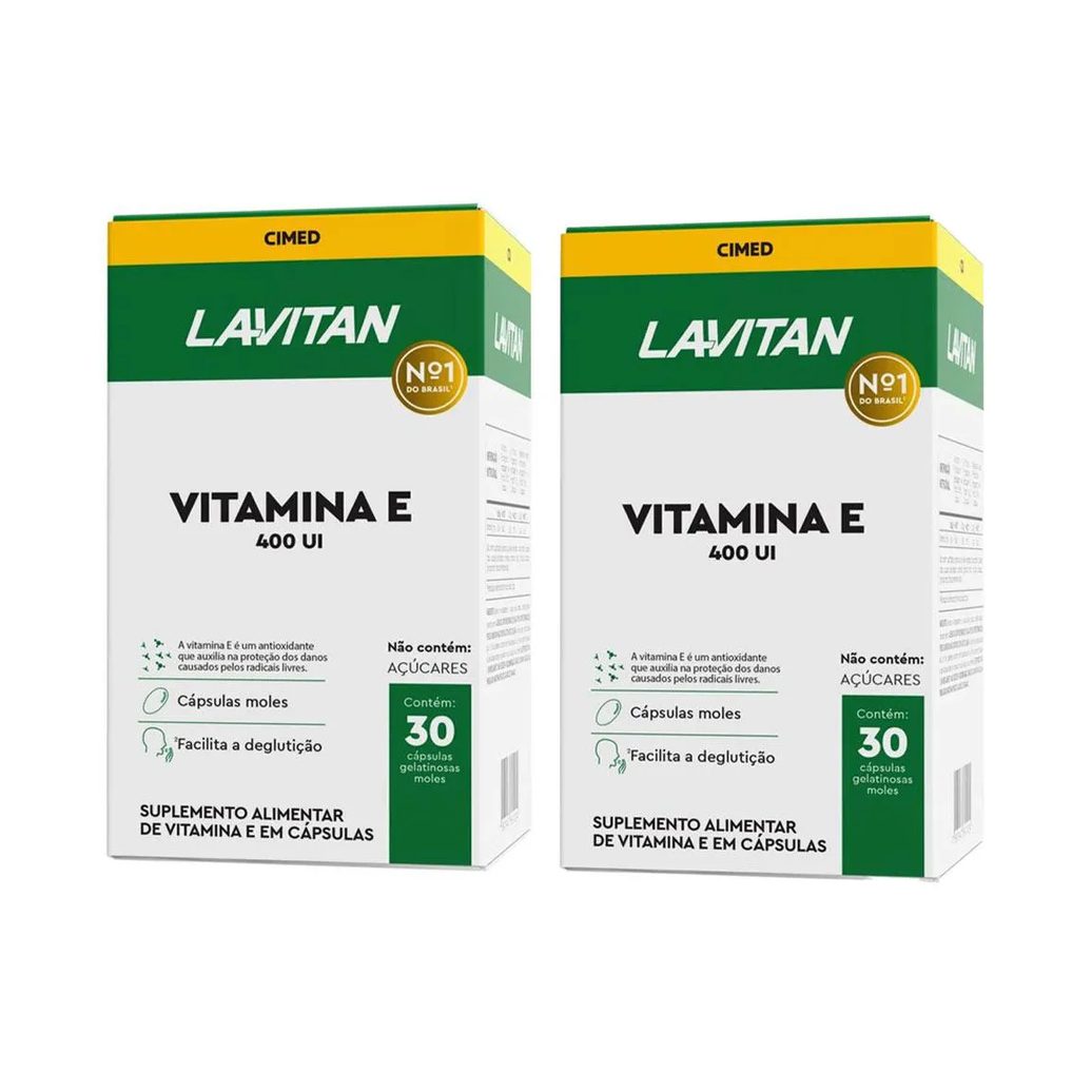 Kit 2 Lavitan Vitamina e 400Ui Suplemento - 30 Caps - Cimed