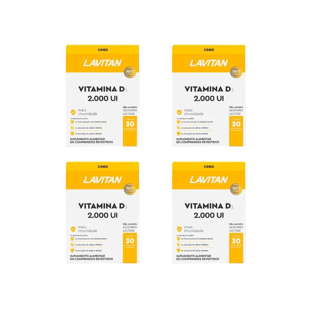 Kit 4 Lavitan Vitamina D 2.000Ui - 30 Cpr - Cimed
