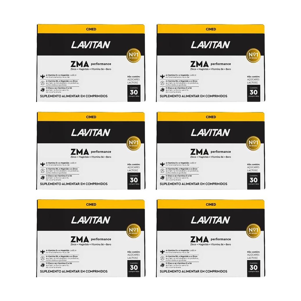 Kit 6 Lavitan Zma Performance Homem - 30 Caps - Cimed