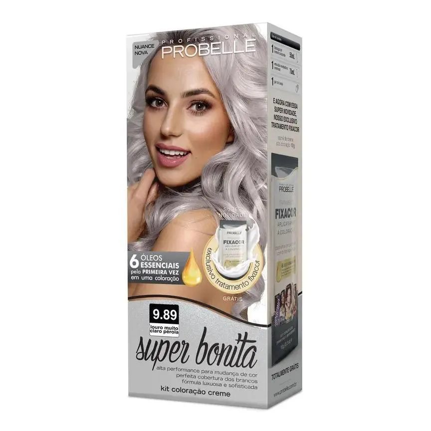 Tintura Probelle Super Bonita 9.89 Louro Muito Claro Perola