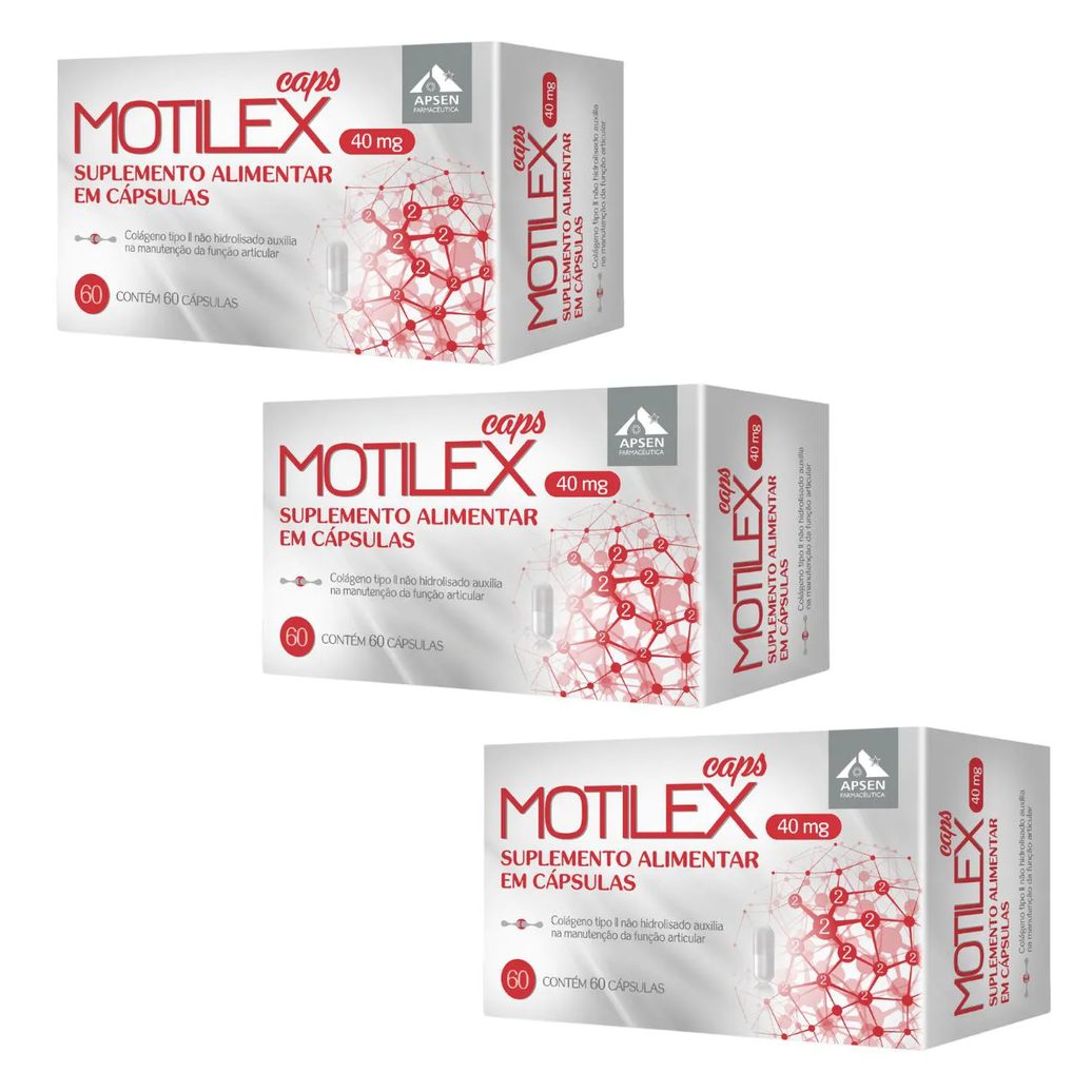 Kit 3 Cx Motilex Caps C/60 - Colágeno Tipo 2