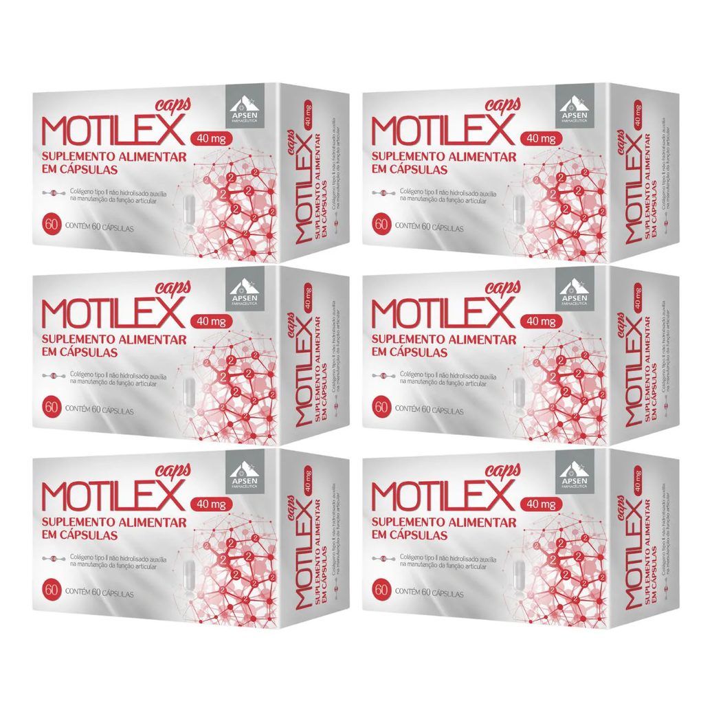 Kit 6 Cx Motilex Caps C/60 - Colágeno Tipo 2