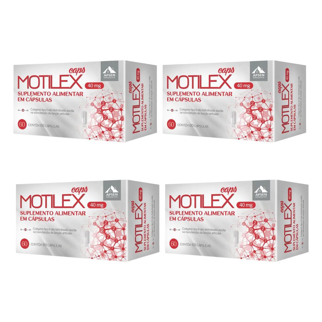 Kit 4 Cx Motilex Caps C/60 - Colágeno Tipo 2