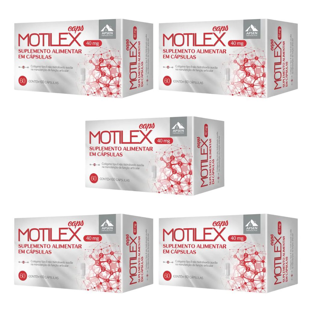 Kit 5 Cx Motilex Caps C/60 - Colágeno Tipo 2