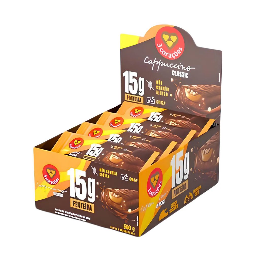 Barra Proteica 3 Corações Cappuccino Classic 12 Unidades 50G