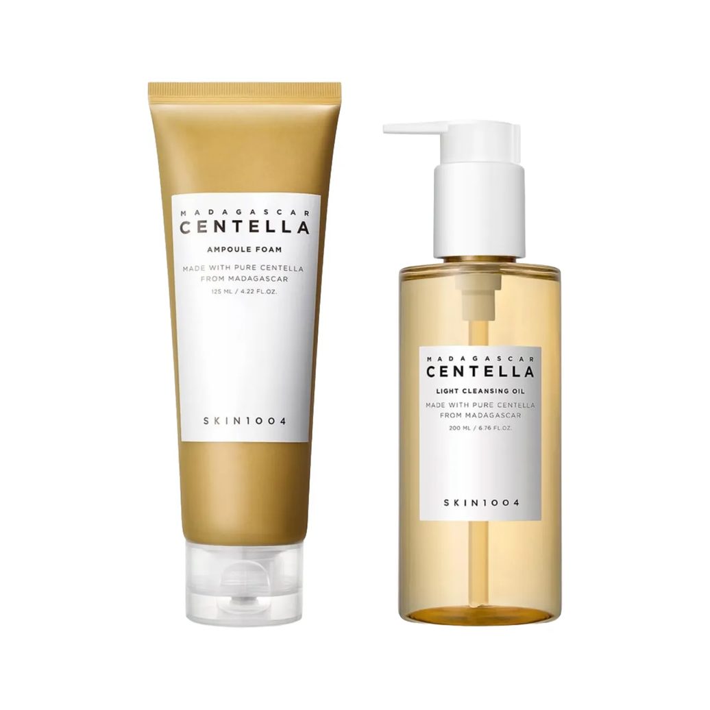 Kit Facial Skin 1004 Madagascar Centella Oléo de Limpeza Light Cleansing Oil 200ml + Espuma de Limpeza Ampoule Foam 125ml