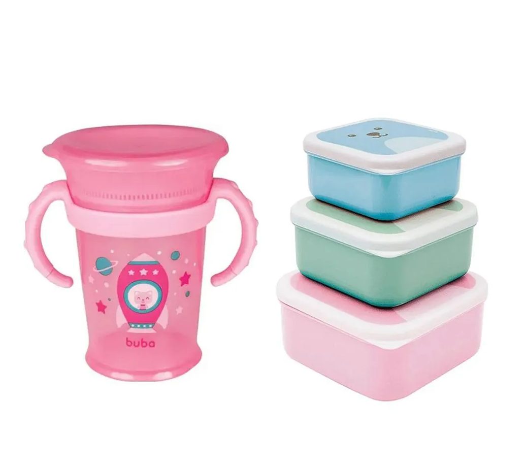 Kit Copo 360° 210Ml + Pote Gumy C/3Und Buba