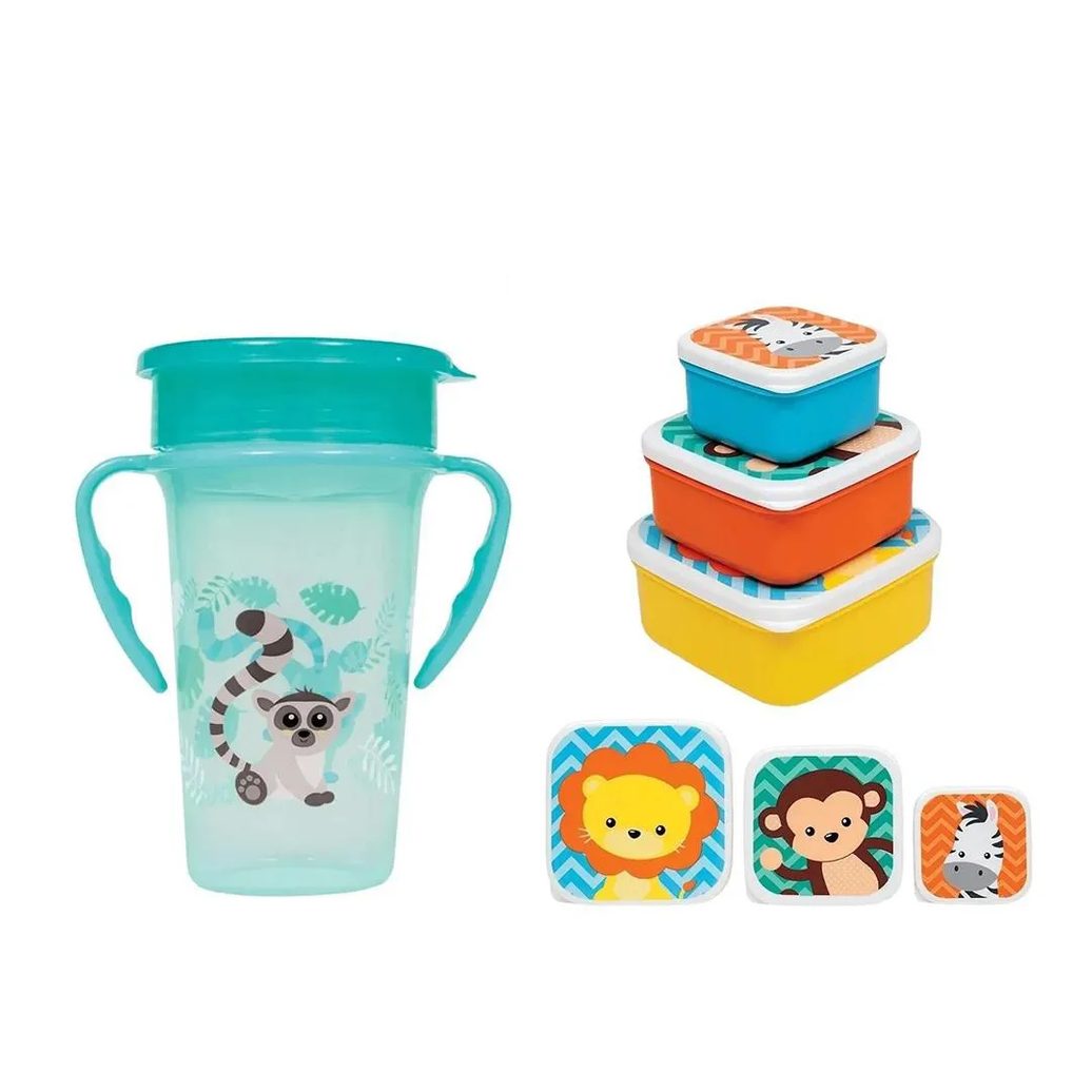 Kit Copo 360° 300Ml + Pote Fun C/3Und Buba