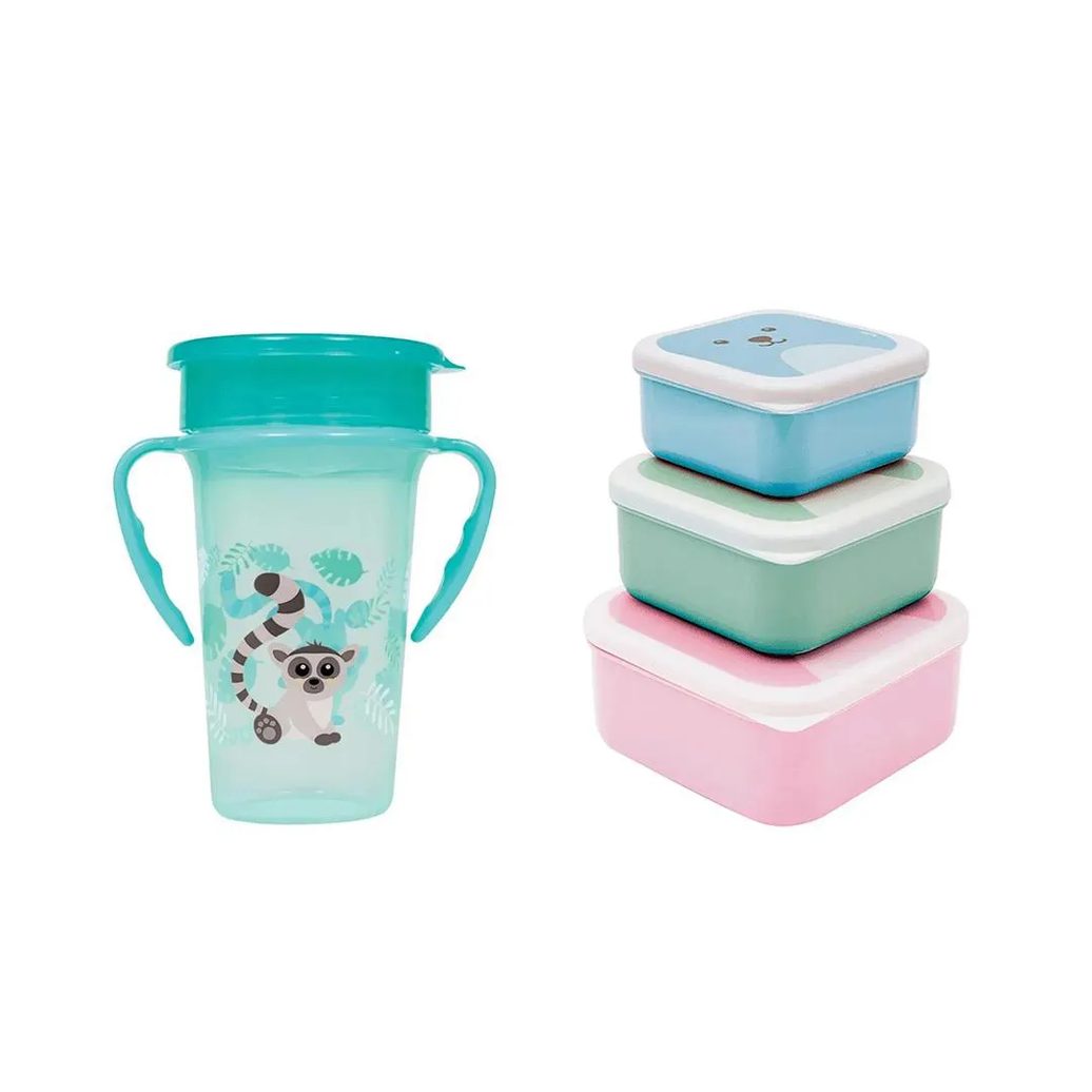 Kit Copo 360° 300Ml + Pote Gumy C/3Und Buba