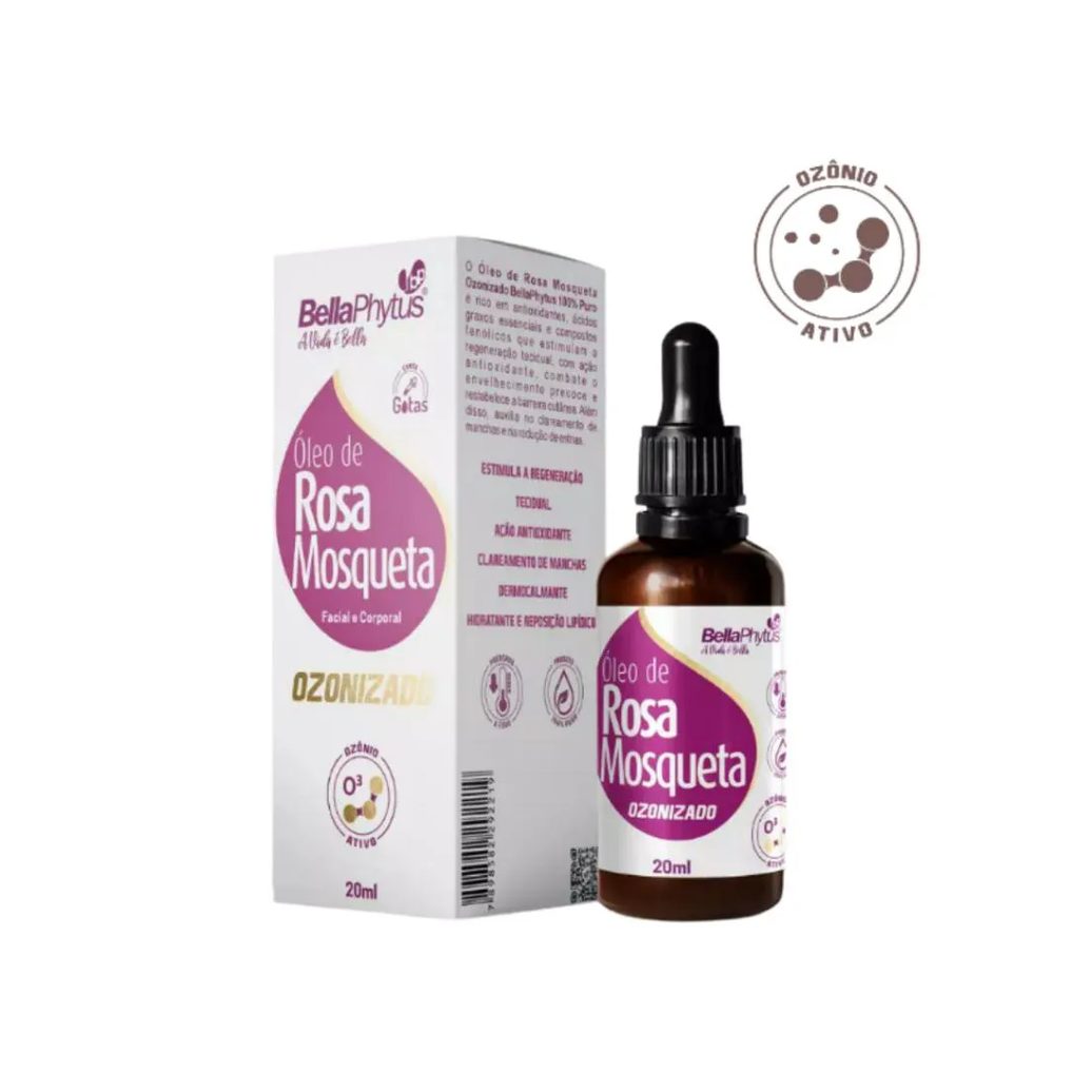 Oleo de Rosa Mosqueta Ozonizado 100% Puro 20Ml Clareador Manchas e Cicatrizes