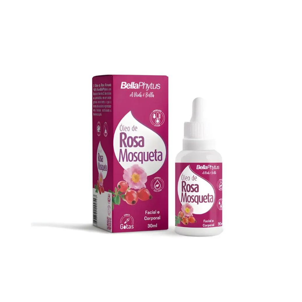 Rosa Mosqueta Rubiginosa Óleo 100% Puro 30Ml - Bellaphytus Clareador Facial e Corporal