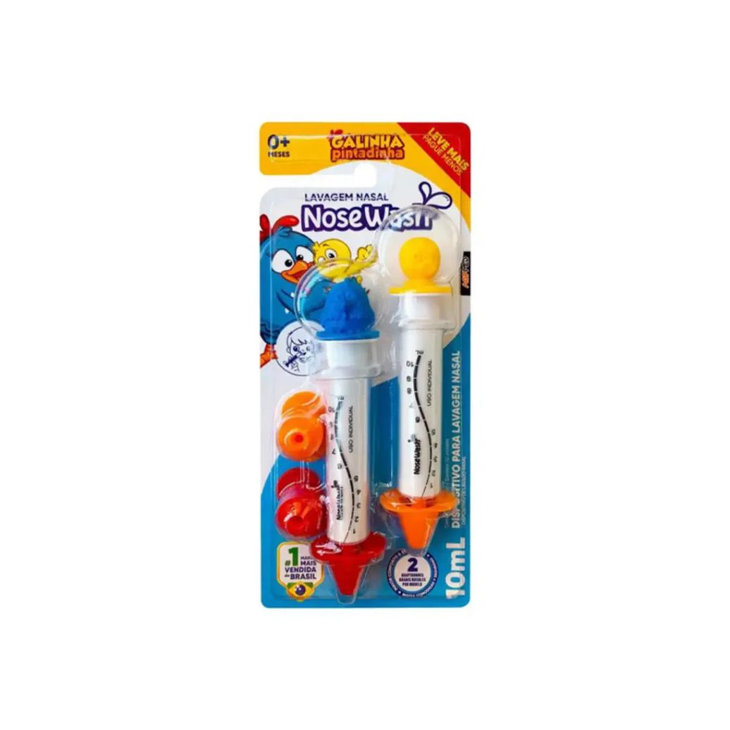 Seringa para Lavagem Nasal Bebê com 2 Unidades 0 Meses 10Ml Galinha Pintadinha