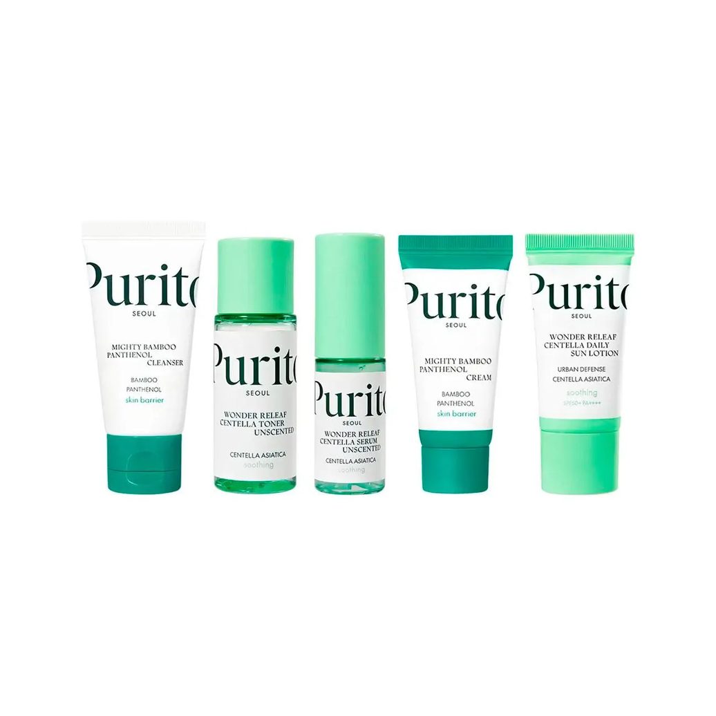 Best Kit Facial Purito Gel de Limpeza + Tônico + Sérum + Creme + Protetor Solar