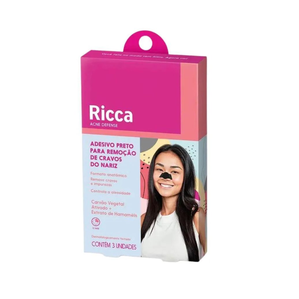 Adesivo Remoção de Cravos Ricca Preto Acne Defense