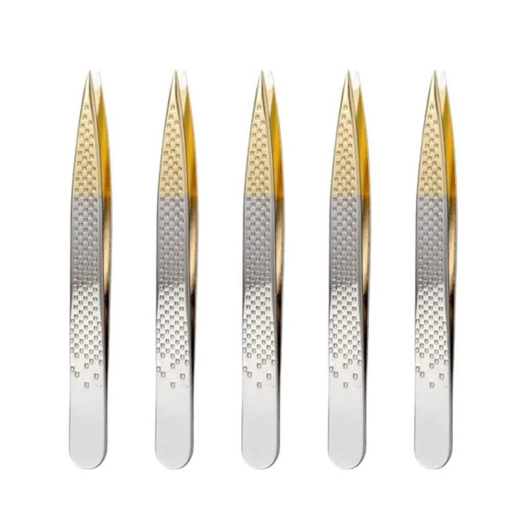 Kit Belliz Enox Pinça Silver Gold Ponta Fina Ref. 1702 C/5