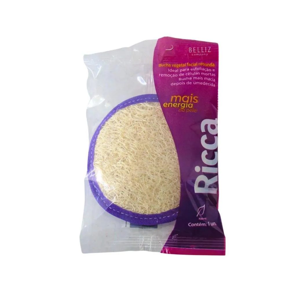 Bucha Vegetal Facial Belliz Ricca Redonda Roxa Cód.3425