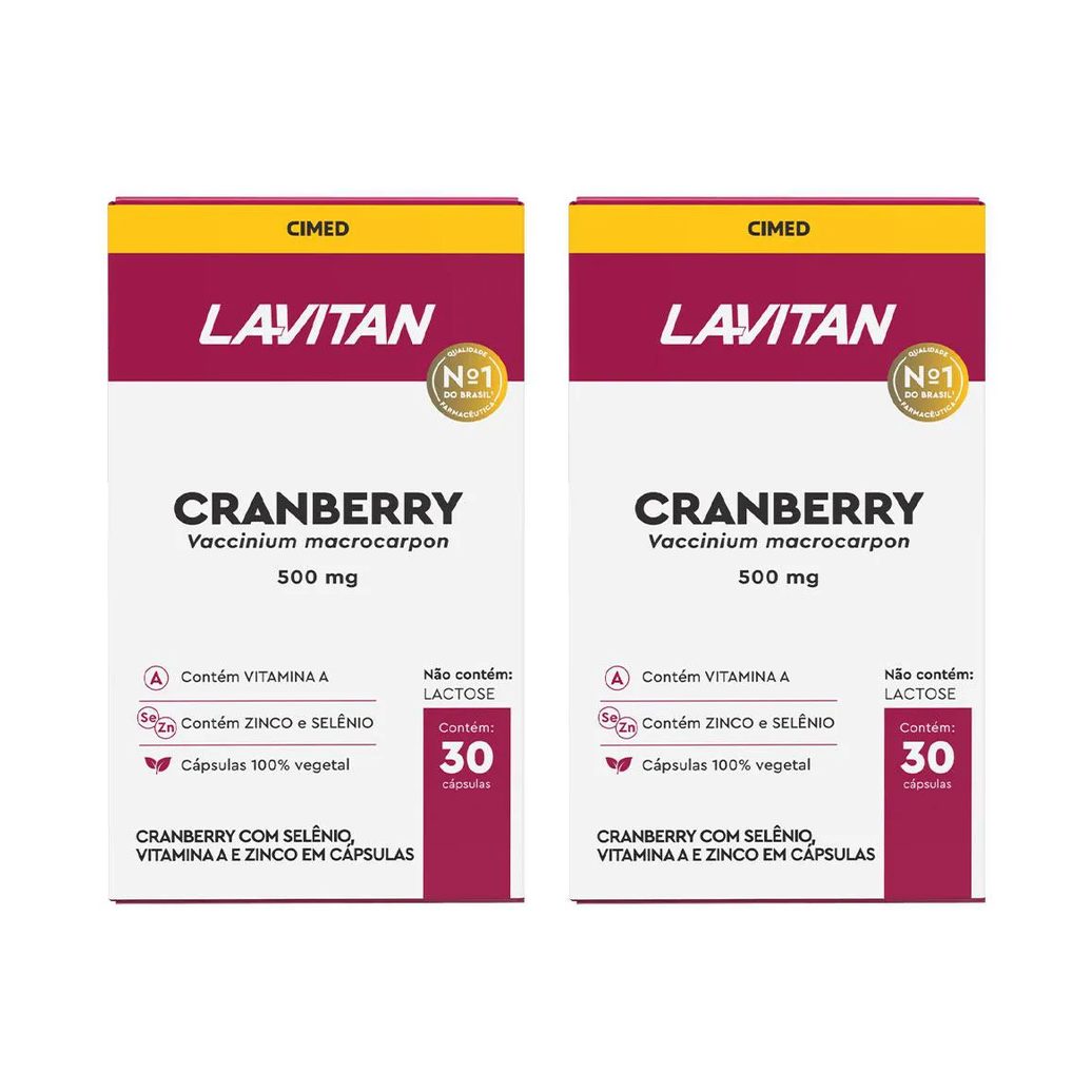 Kit 2 Lavitan Cranberry Suplemento - 30 Caps - Cimed