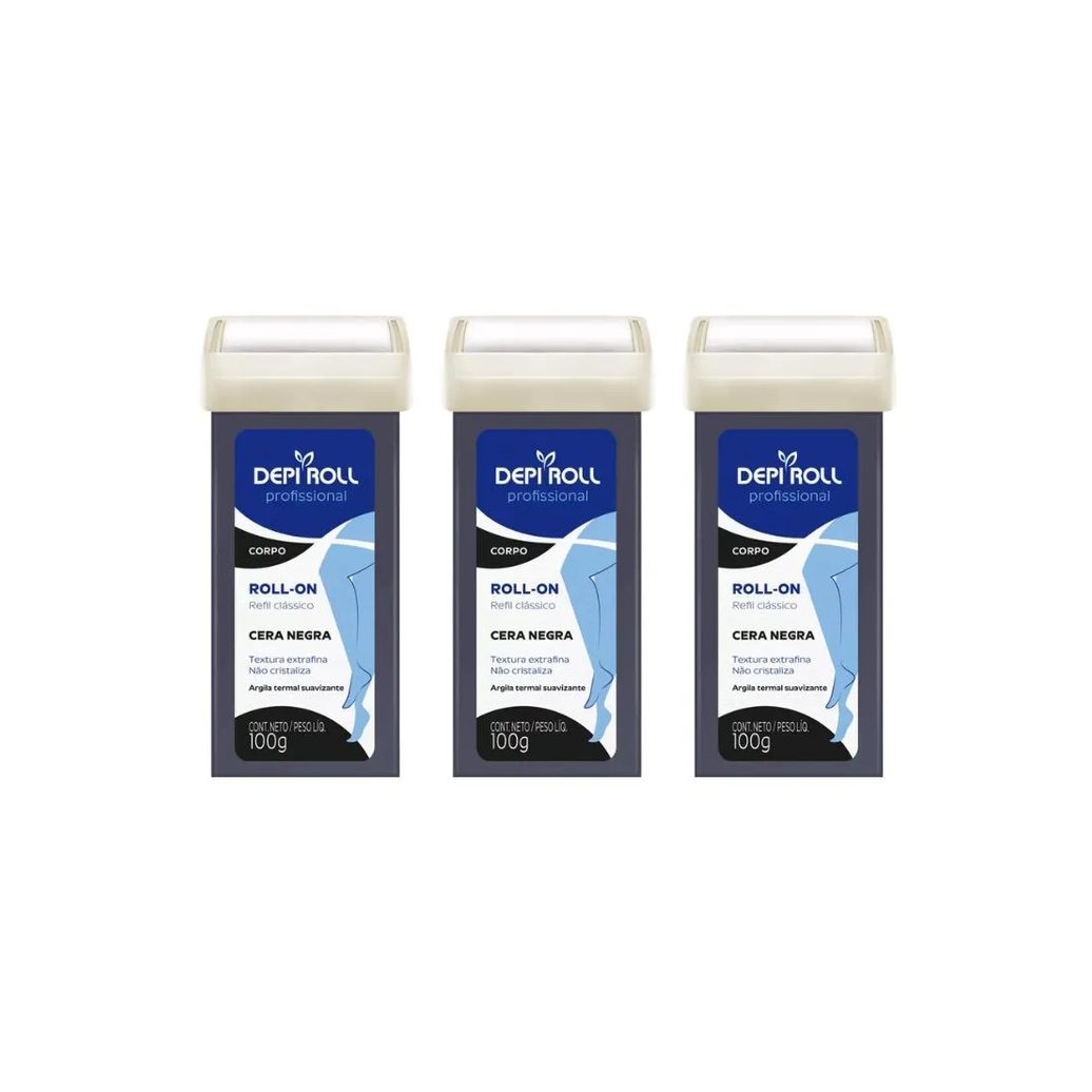 Depilatorio Depiroll Roll-On 100G Negra - Kit C/ 3Un
