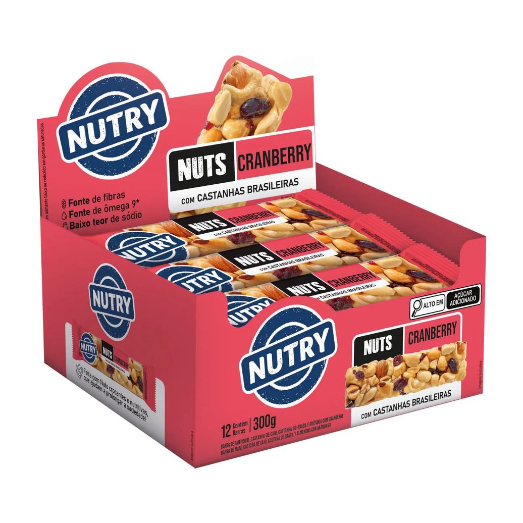 Barra de Nuts Nutry Cranberry 12 Unidades 25G