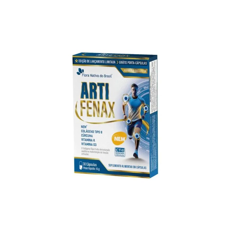 Artifenax (Nem, Colágeno Tipo 2, Curcumina, Vitminas D3 e K2) 30 Cap - Flora Nativa