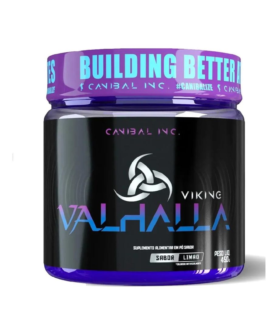 Pré Treino Viking Valhalla Sabor Limão Pote 450G Canibal