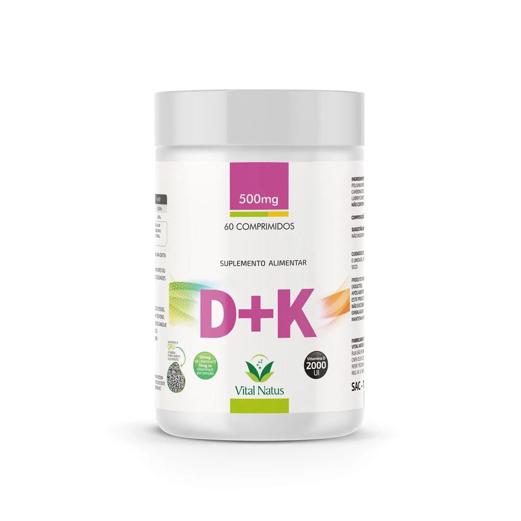 Vitaminas D3 + K2 C/ 60 Capsulas