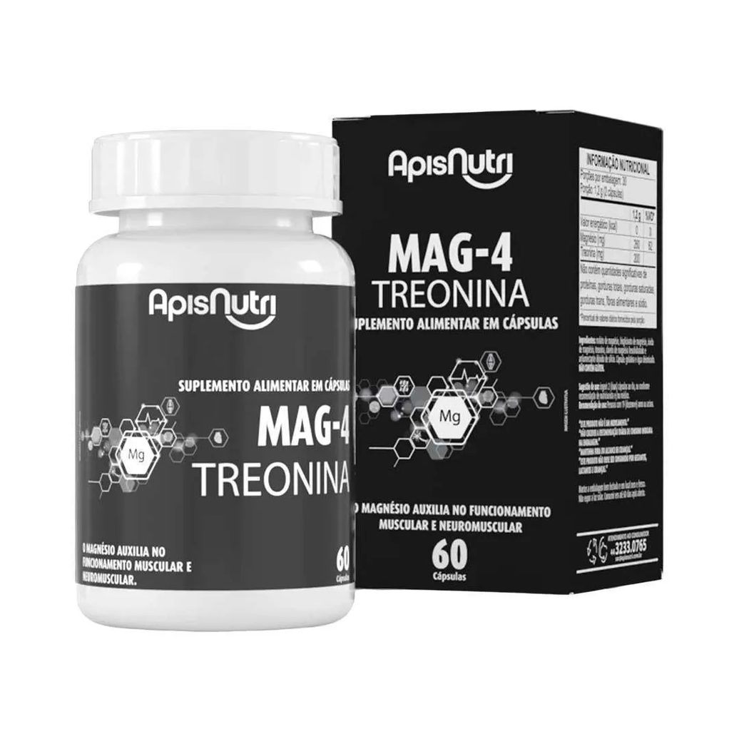 Mag-4 Treonina Apisnutri 60 Cápsulas