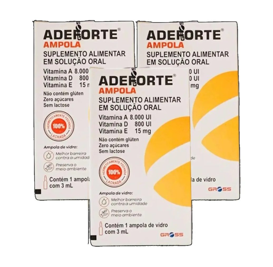 Kit 3 Suplemento Polivitamínico Adeforte Ampola 3Ml