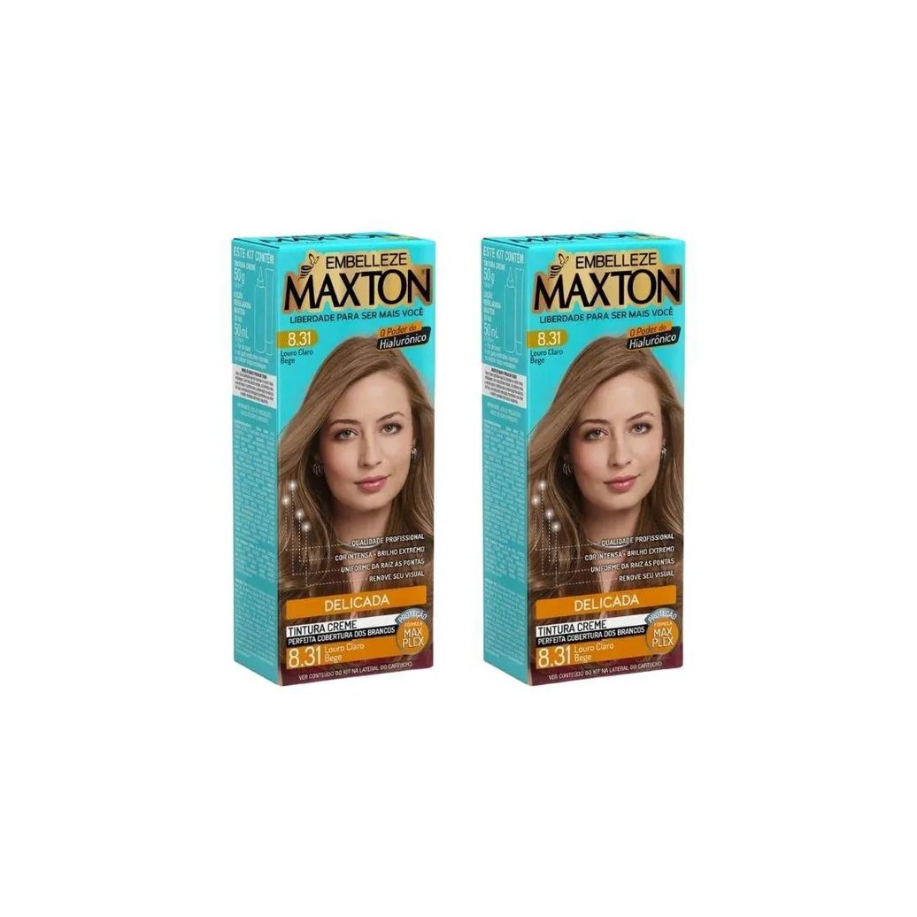 Coloraçao Maxton 8.31 Louro Claro Bege - Kit C/ 2Un