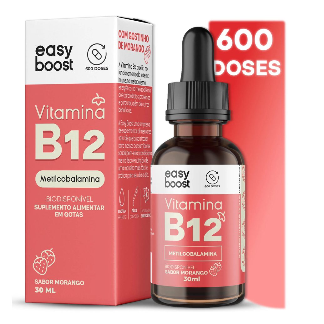 Vitamina B12 Drops Metilcobalamina 413% Vegan Easyboost 30ml