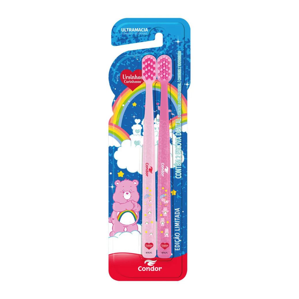 Escova Dental Ultramacia Ursinhos Carinhosos Condor Cabeça Rosa