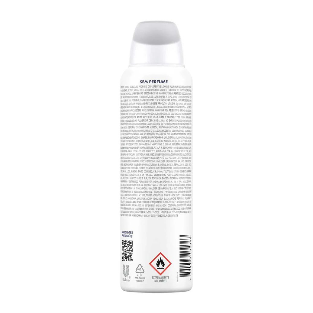 Desodorante Antitranspirante Aerosol Rexona Sem Perfume Feminino 72h 150ml