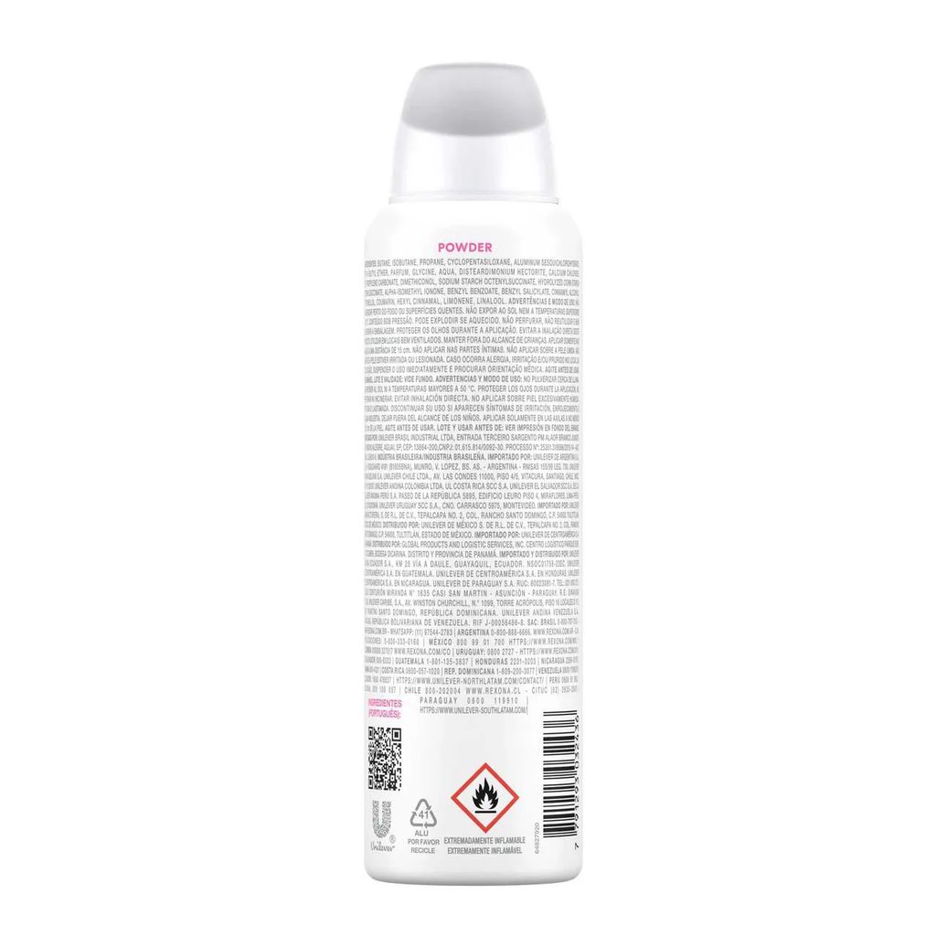 Desodorante Antitranspirante Aerosol Rexona Powder Dry Feminino 72h 150ml