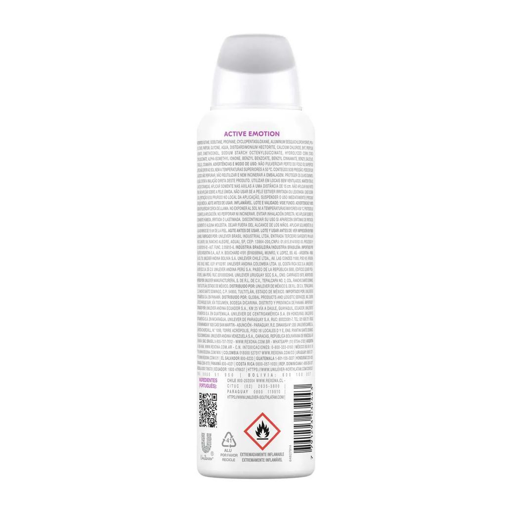 Desodorante Antitranspirante Aerosol Rexona Active Emotion Feminino 72h 150ml