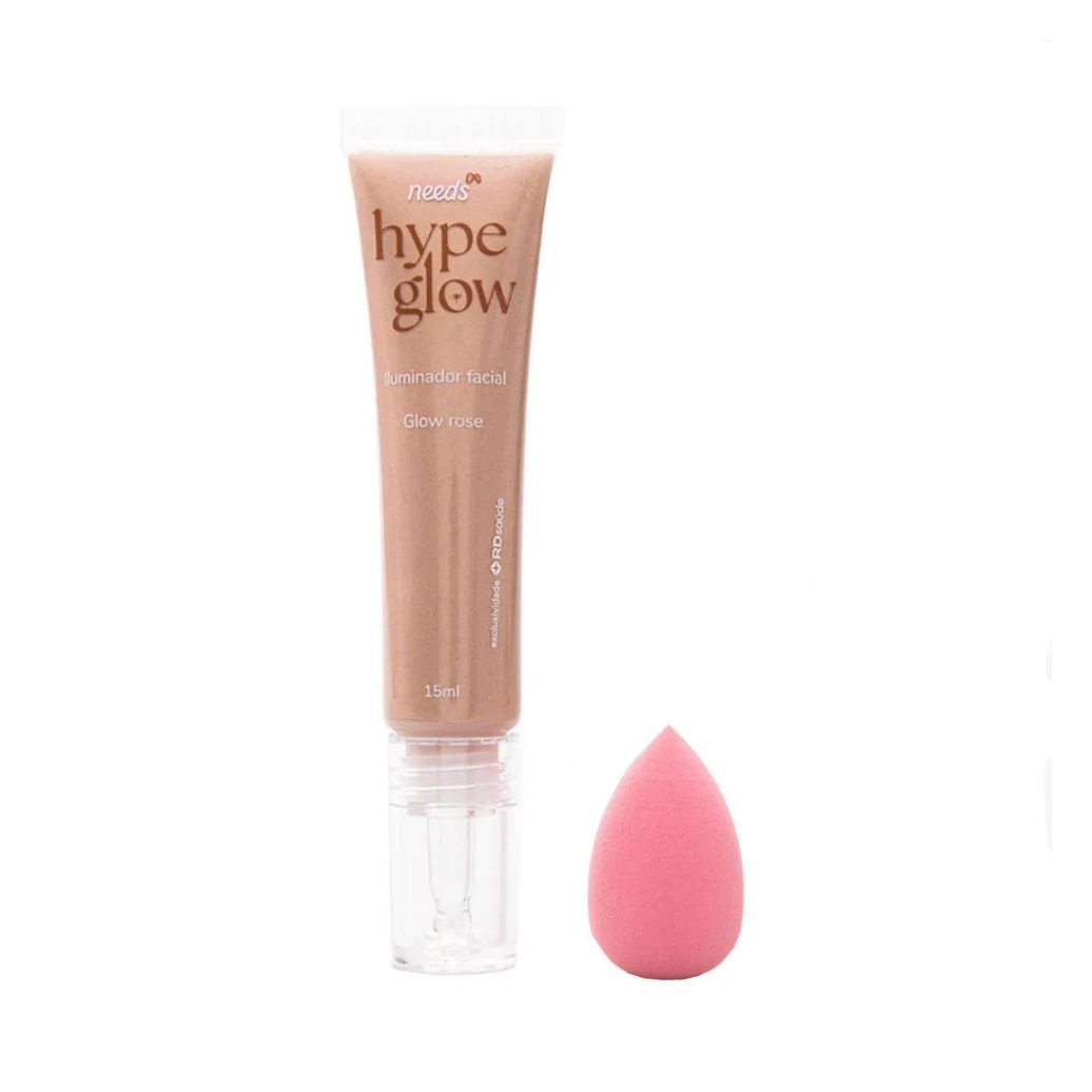 Iluminador Facial Líquido Needs com Esponja Make Hype Glow 15g