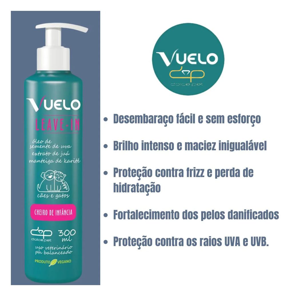 Leave-In Vuelo Cheiro de Infância para Cães e Gatos 300Ml