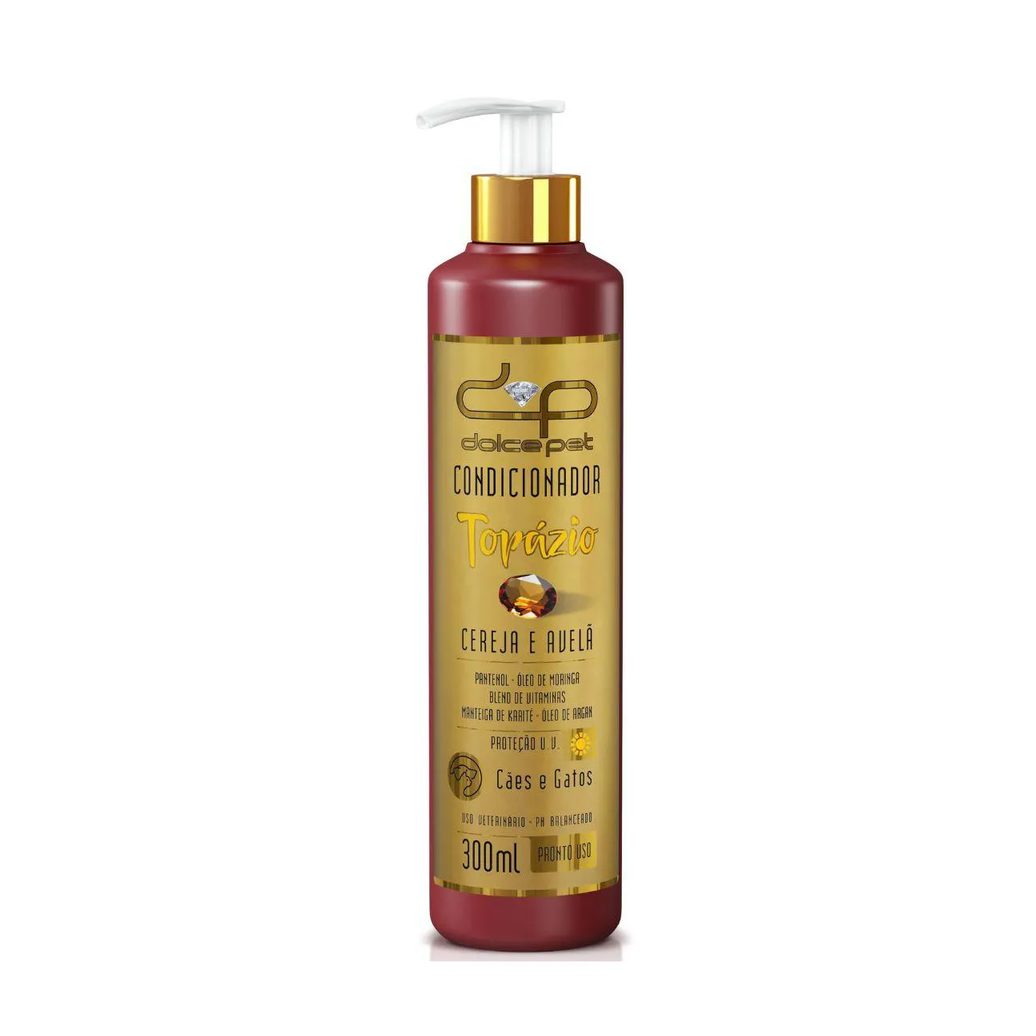 Kit Dolce Pet Shampoo Clareador Tonalizante + Condicionador Topázio + Deo Colônias Cereja e Avelã Cães e Gatos