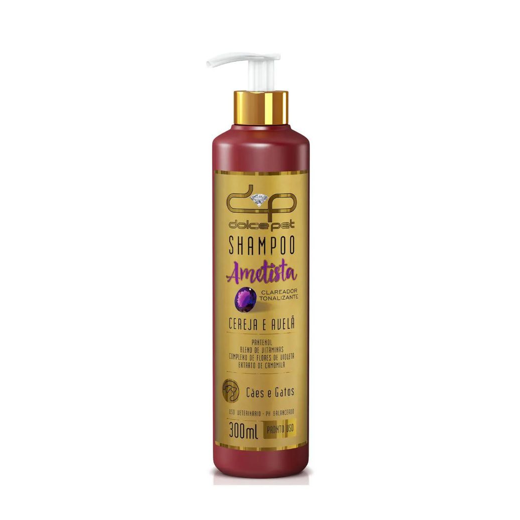 Kit Dolce Pet Shampoo Suave + Shampoo Clareador Tonalizante + Condicionador Topázio Cereja e Avelã para Cães e Gatos