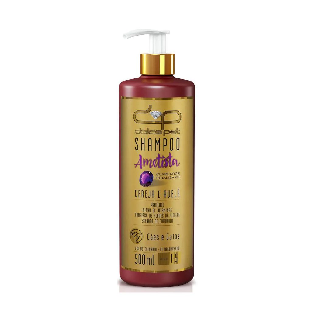 Shampoo Clareador Tonalizante Cereja e Avelã Dolce Pet Cães e Gatos - 500 Ml