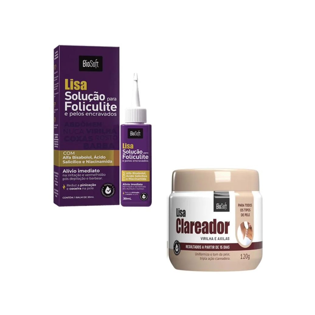 Foliculite e Pelo Encravado + Clareador Gluteo Virilha Coxa