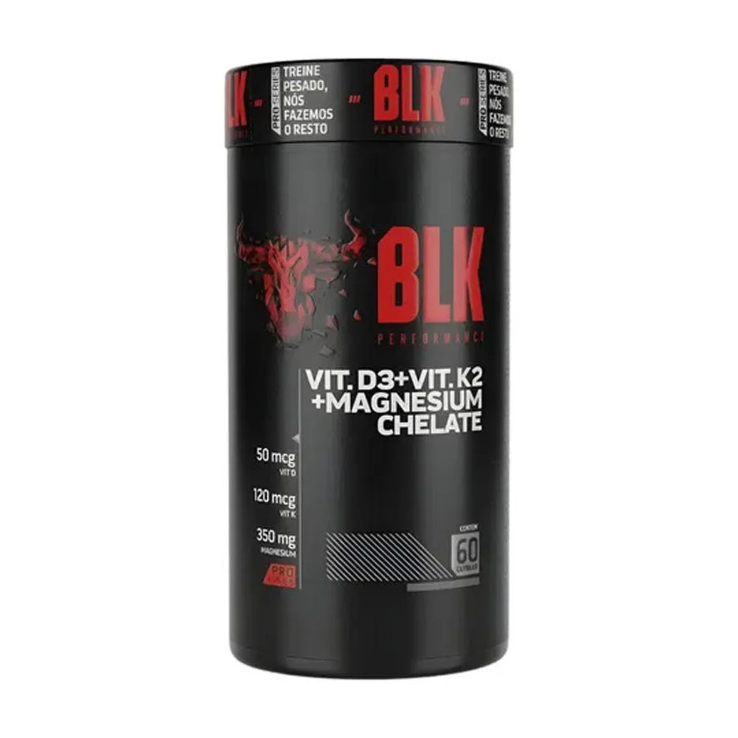 Vitamina D3 + Vitamina K2 + Magnesio Chelate - 60 Cápsulas - Blk Performance SEM Sabor