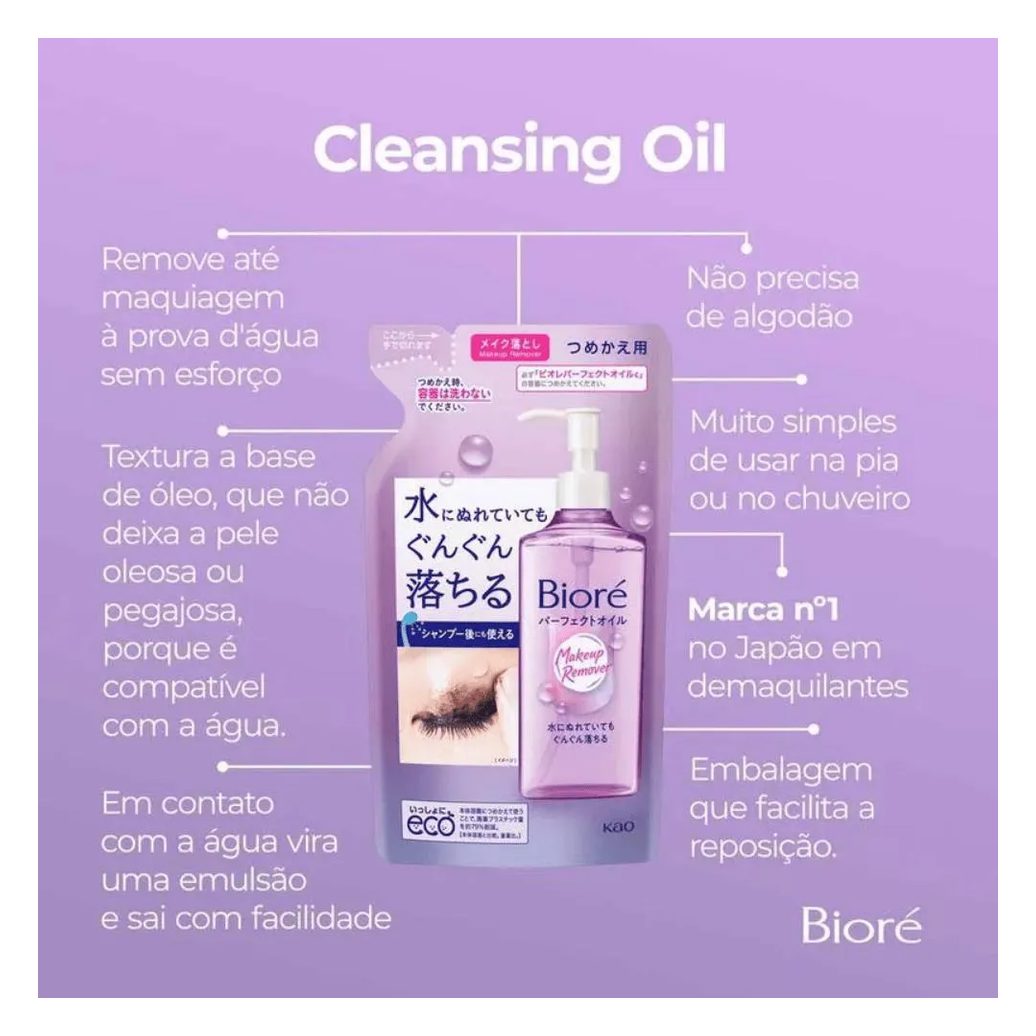 Bioré Óleo Demaquilante Facial - Cleansing Oil Refil 210Ml